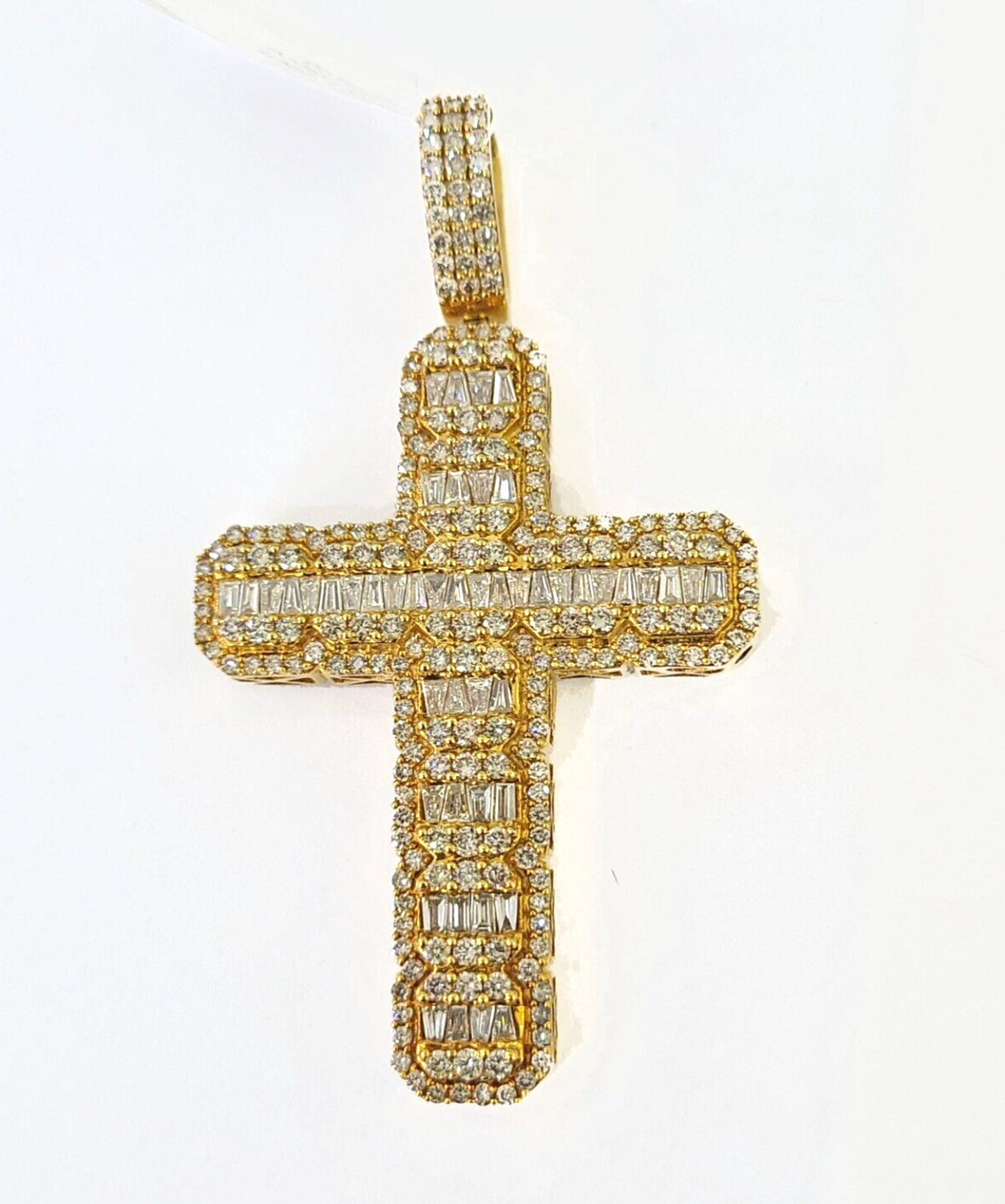 10k Yellow Gold Diamond Jesus Cross Charm Pendant Genuine Diamond Real