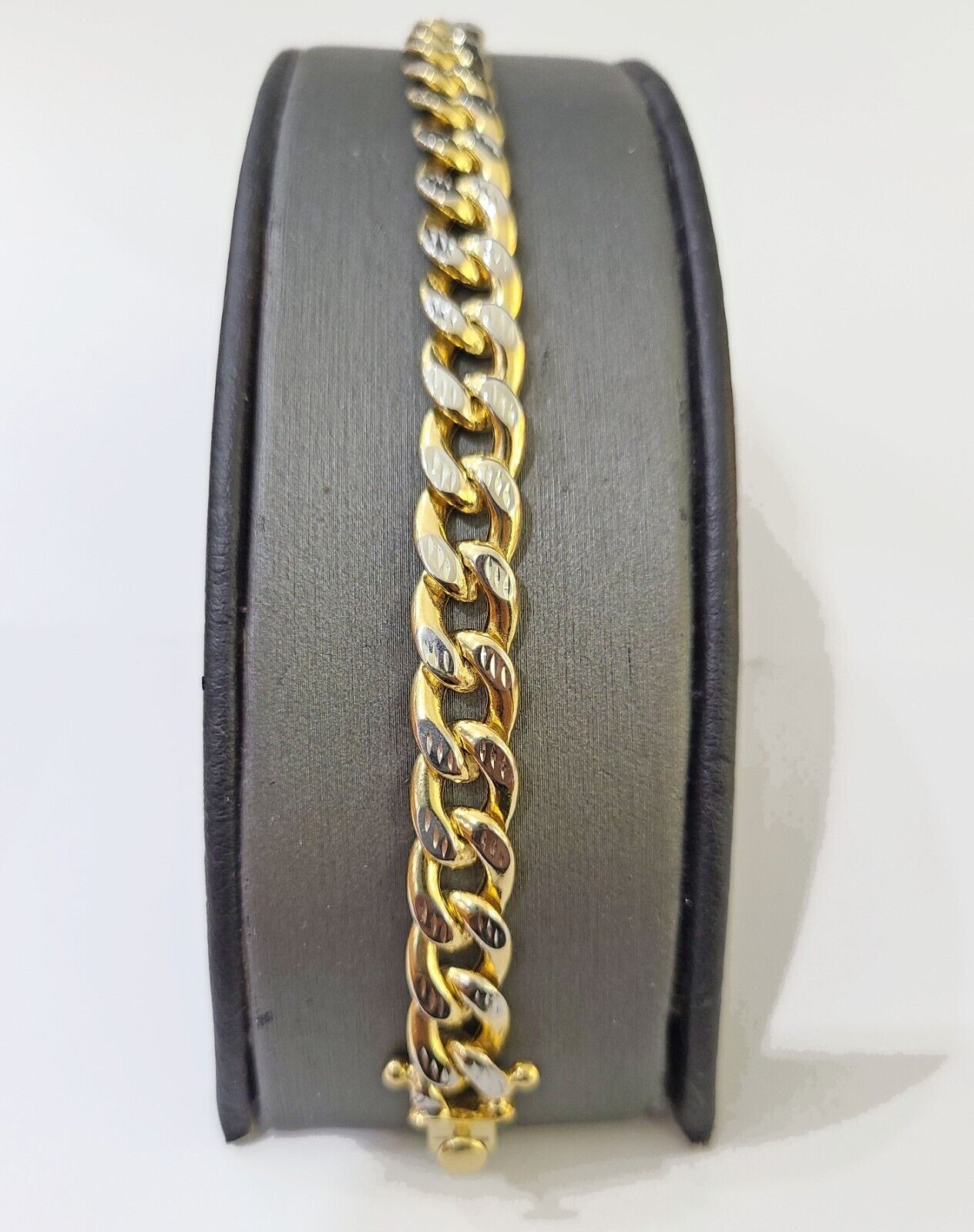 10K Yellow Gold Bracelet Real Cuban Curb Link Diamond Cut 8mm 8" Inch REAL Gold