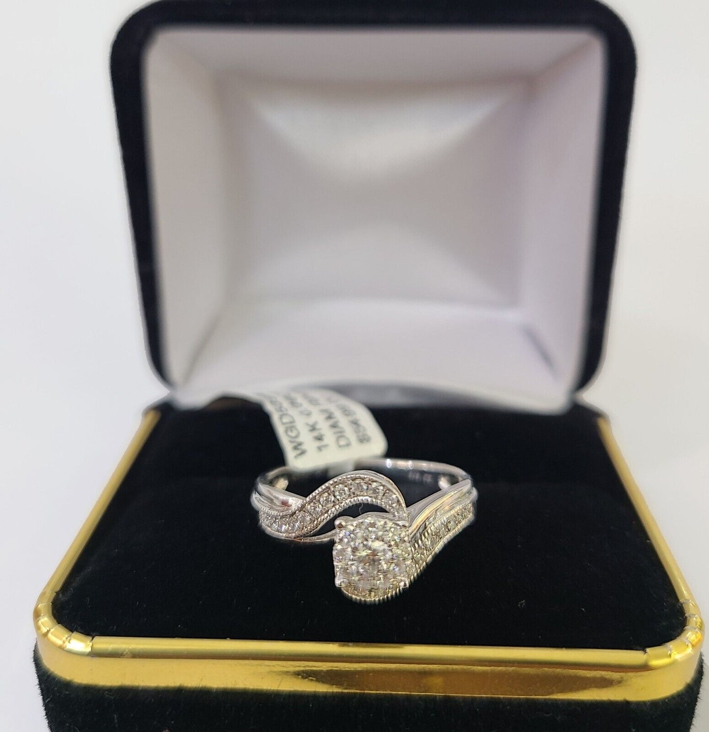 REAL 14k White Gold Diamond Ring Ladies Wedding Engagement Genuine