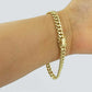 10k Yellow Gold Miami Cuban Bracelet Real 10kt Gold 6mm Link 7 inch Men Women
