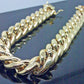 Real Yellow 10k Gold 14mm Miami Cuban Link Bracelet Box Lock 8" inch