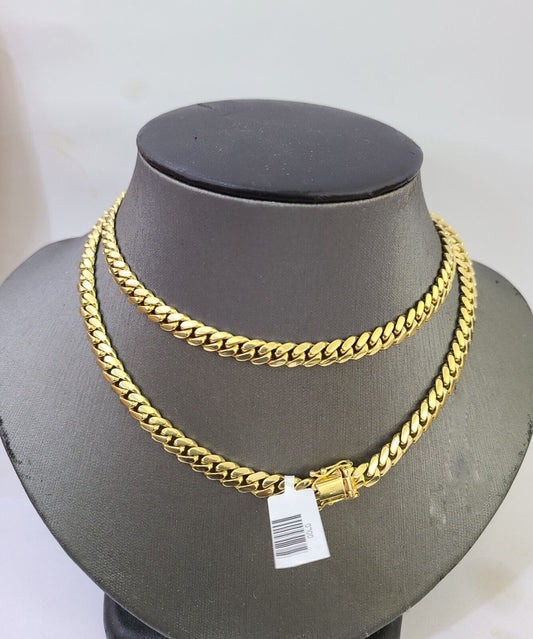 14k Gold Miami Cuban Link Chain Necklace 6mm 22" Box Lock REAL 14kt Yellow Gold