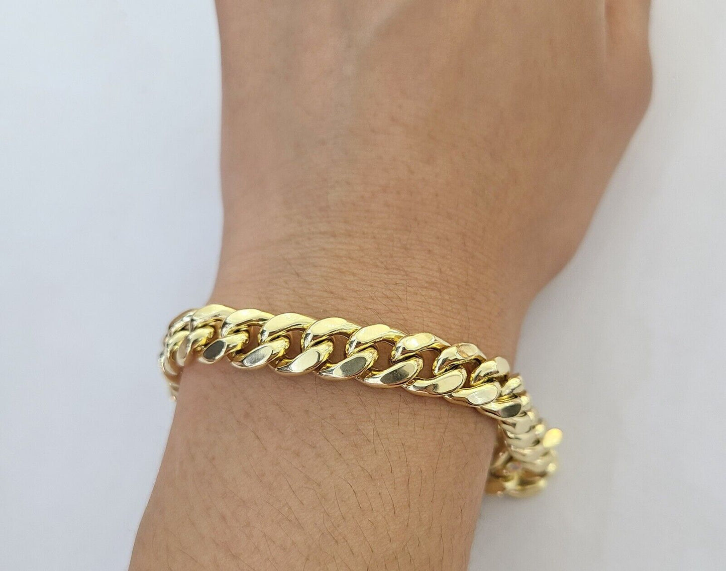 14K Yellow Gold Miami Cuban Bracelet 8.5" Inch 11mm Box Clasp Link Real 14Kt