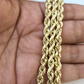 14K Yellow Gold 4mm Rope Chain 22 inch Diamond cut necklace Real 14KT