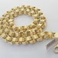 Real 10k Gold Byzantine Chain 11mm necklace 24" Men's 10kt yellow gold Box Chain