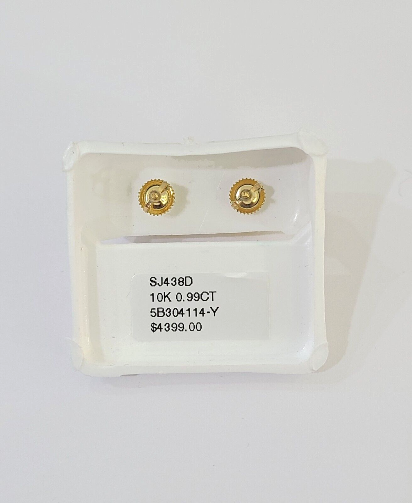 10k Yellow gold Earring with Real 0.99CT diamond screw-bag ,Women studs