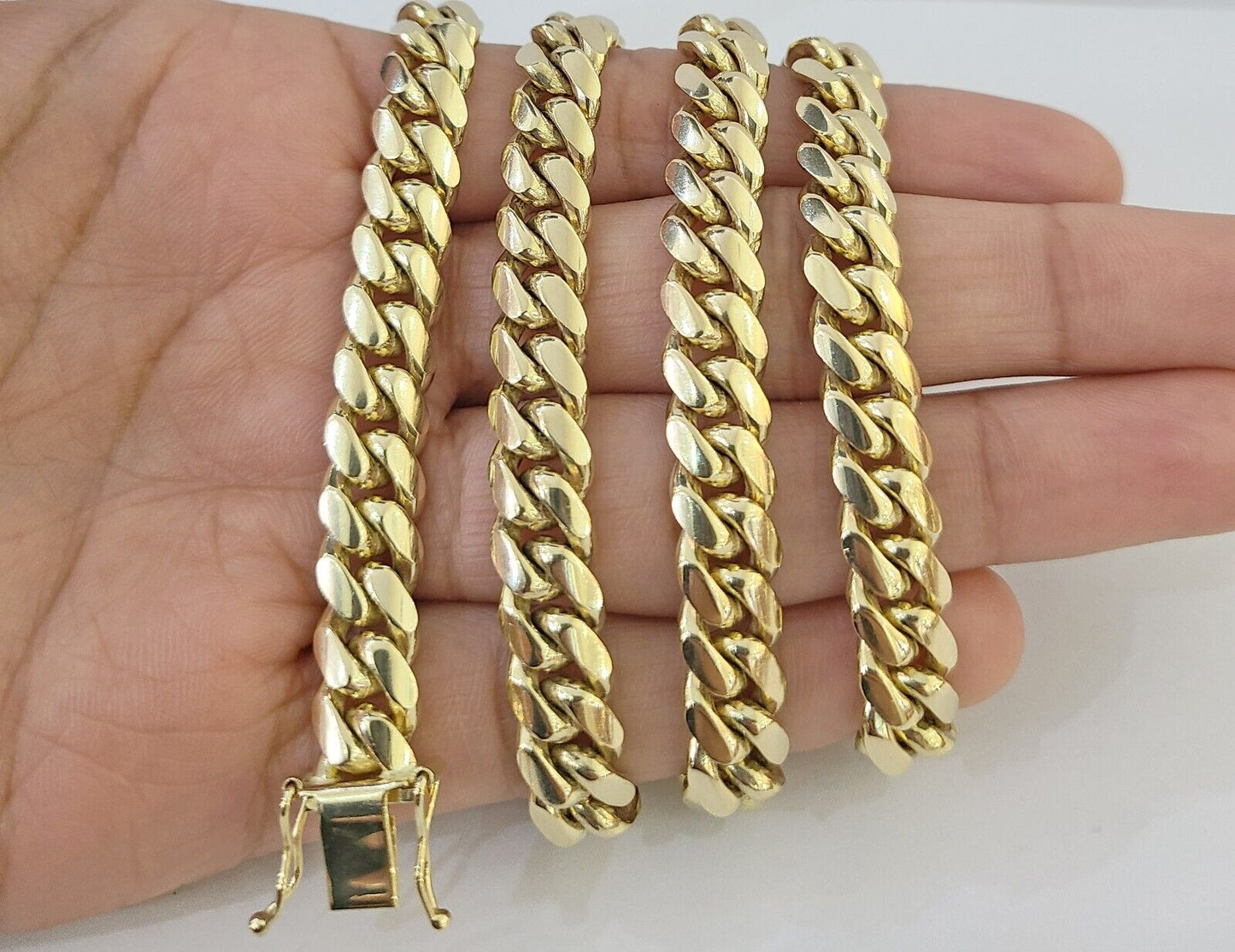 14K Solid Yellow Gold 9mm Miami Cuban Link Chain Necklace 24" Inch 14Kt