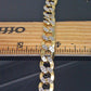 REAL 10K Yellow Gold Cuban Bracelet Diamond Cut 9" Inch 10mm Lobster Lock