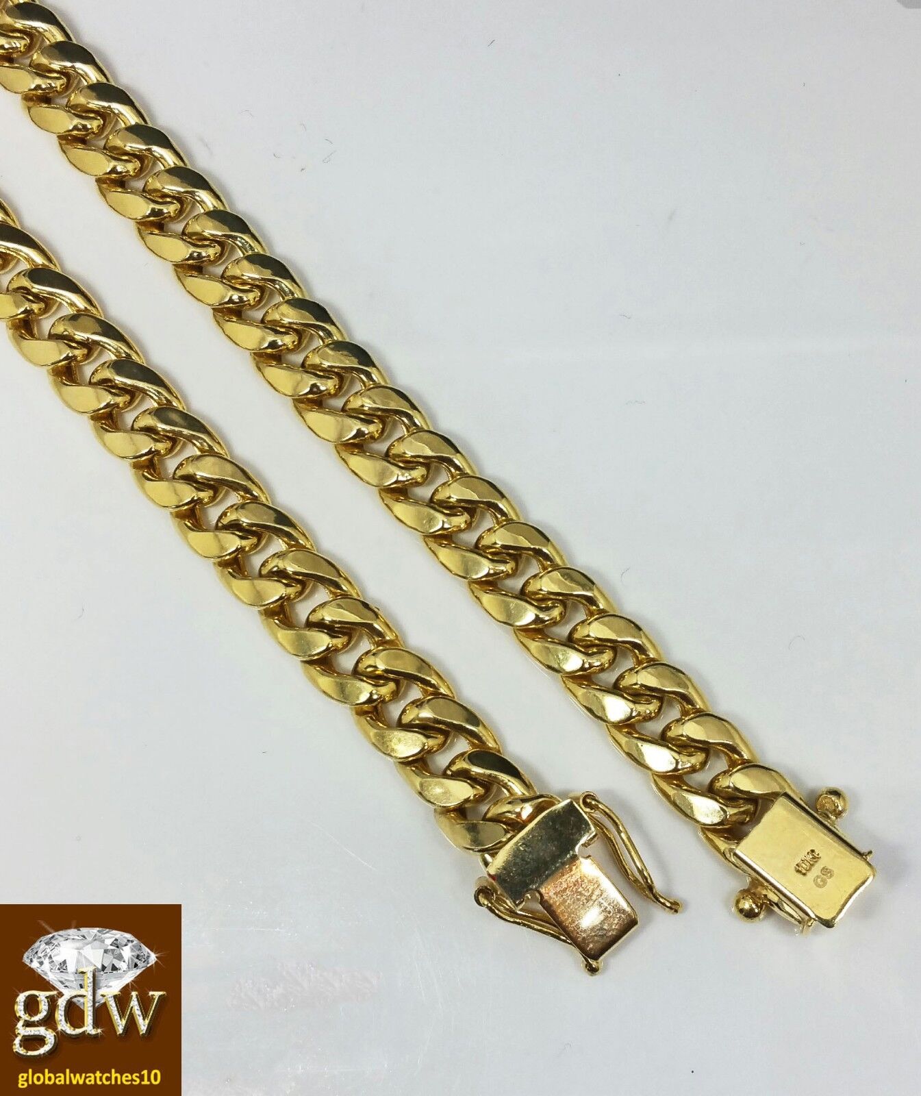 Real Gold Bracelet Men 10k Gold 8 inch Miami Cuban Link Box Lock 10kt 7mm