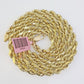 14K Yellow Gold 4mm Rope Chain 26 inch Diamond cut necklace Real 14KT