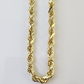 14K Yellow Gold 4mm Rope Chain 22 inch Diamond cut necklace Real 14KT