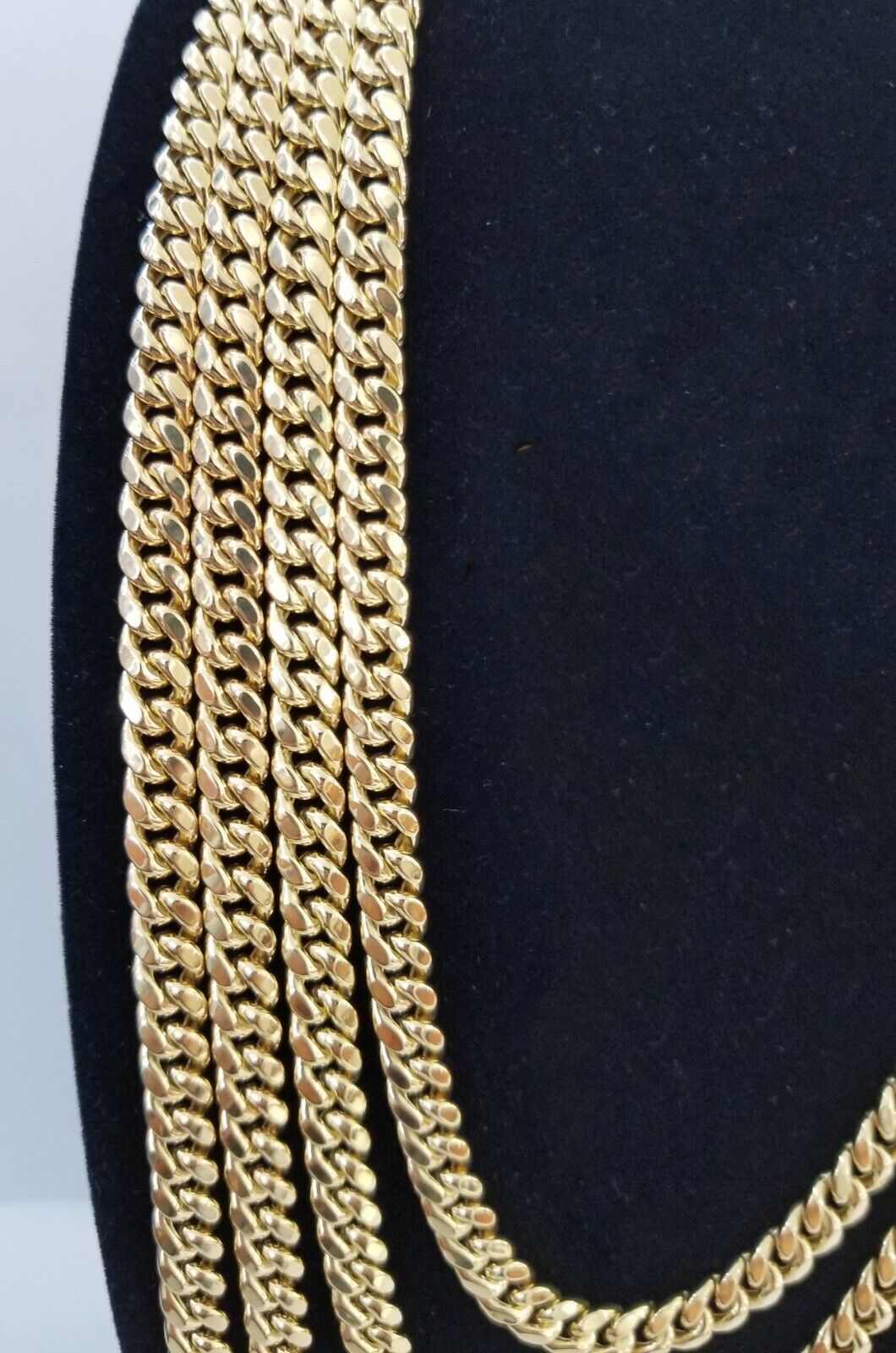 10k Yellow Gold Miami Cuban Necklace Chain 7mm 20-28",10kt Real Link Gold Chain