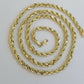 REAL 10k Rope Chain 4mm 22" Necklace Yellow Gold Diamond Cut Men Women