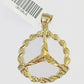 Real 10k Yellow Gold Round Charm Pendent For men's 1.5 inch, Unique design