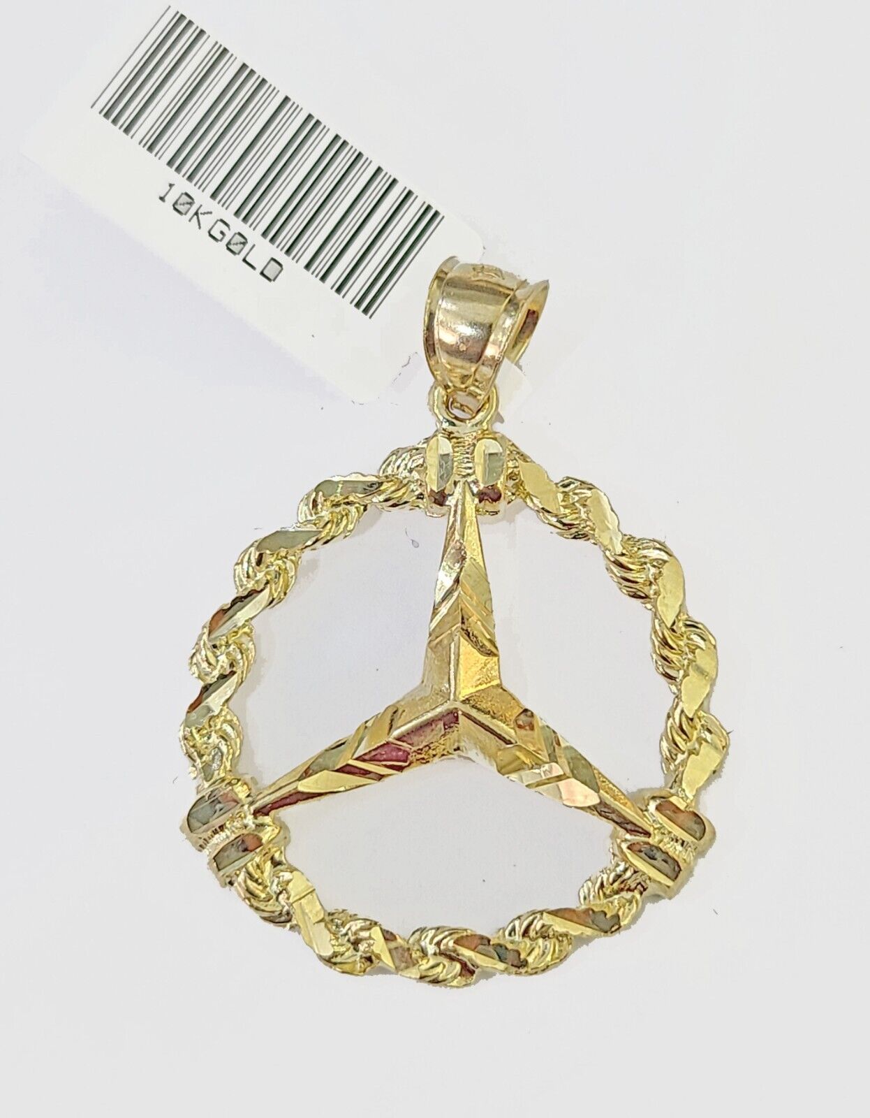 Real 10k Yellow Gold Round Charm Pendent For men's 1.5 inch, Unique design