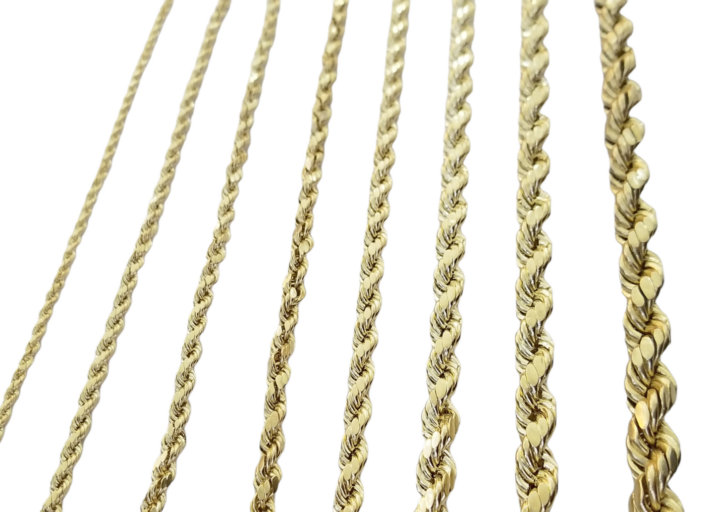 Real 10k Gold Rope Chain 3mm-10mm Necklace 18"-30" Inch Men Women