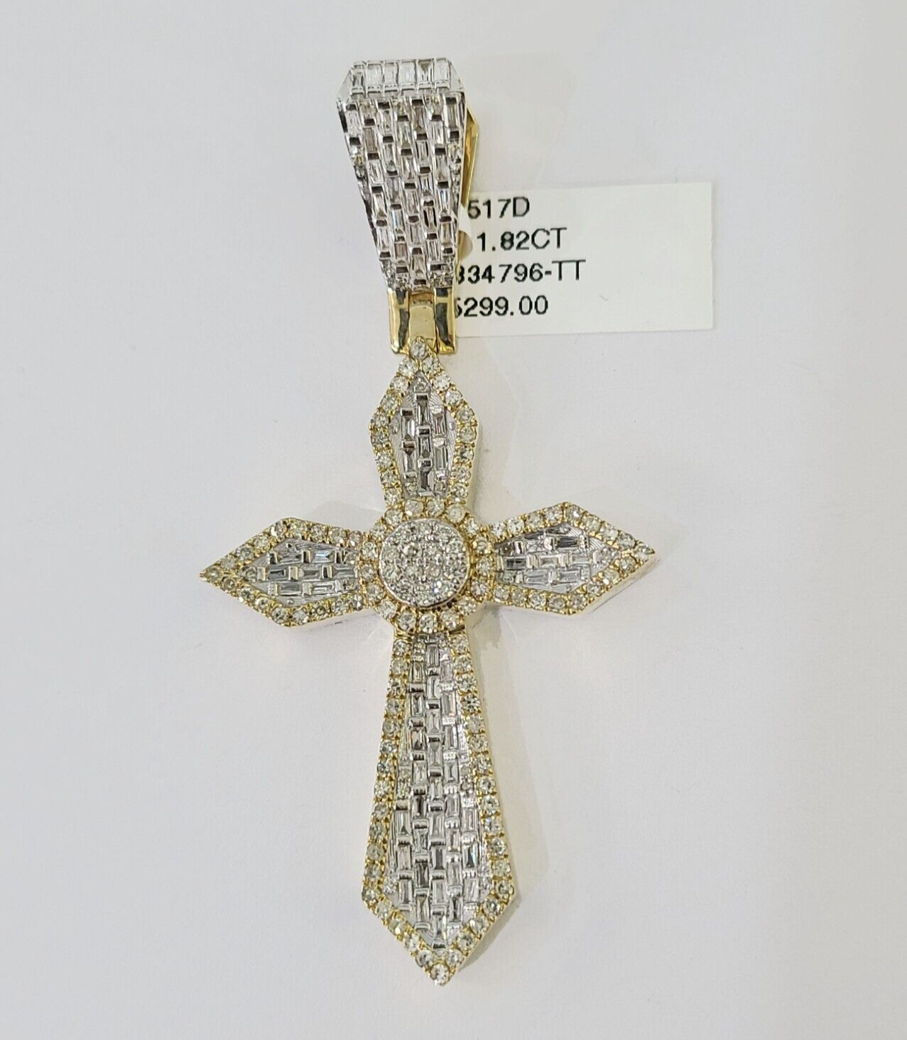 10k Yellow Gold Diamond Jesus Cross Charm Pendant Genuine Diamond Real