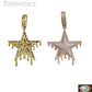 10k Gold Diamond Charm with Rope Chain in 20 22 24 26 inch Star Shape Pendant