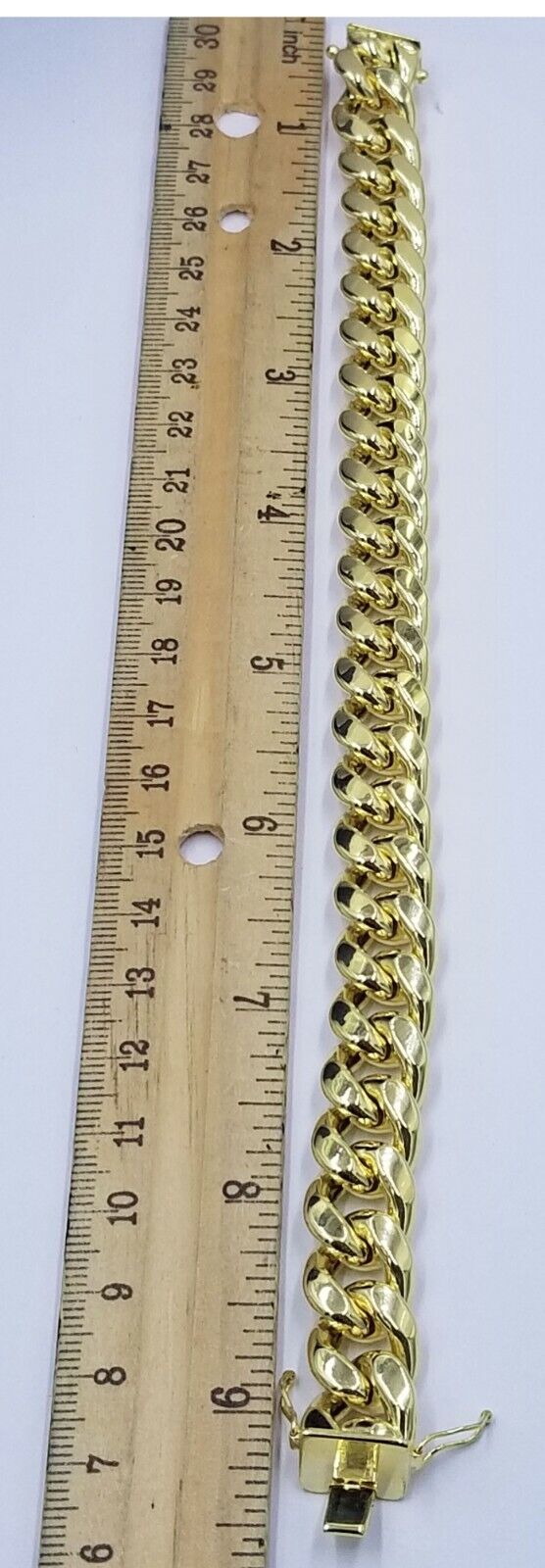 10K Yellow Gold Bracelet Royal Miami Cuban Link 9 inch Bracelet 13mm Real