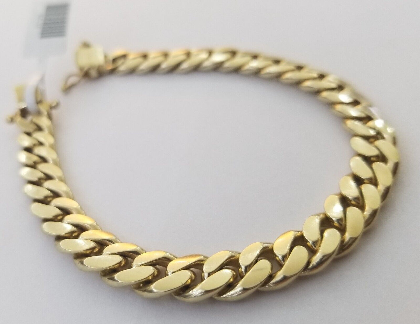 Real 10k Solid Gold Bracelet Miami Cuban Link 8.5mm 8" Box Lock 10K Yellow Gold