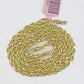 Real  14k Yellow Gold Rope Chain 3mm 20 Inches Ladies Necklace