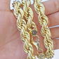 10k Real Gold Rope Chain Thick 12mm Men Chain 24 Inches Genuine