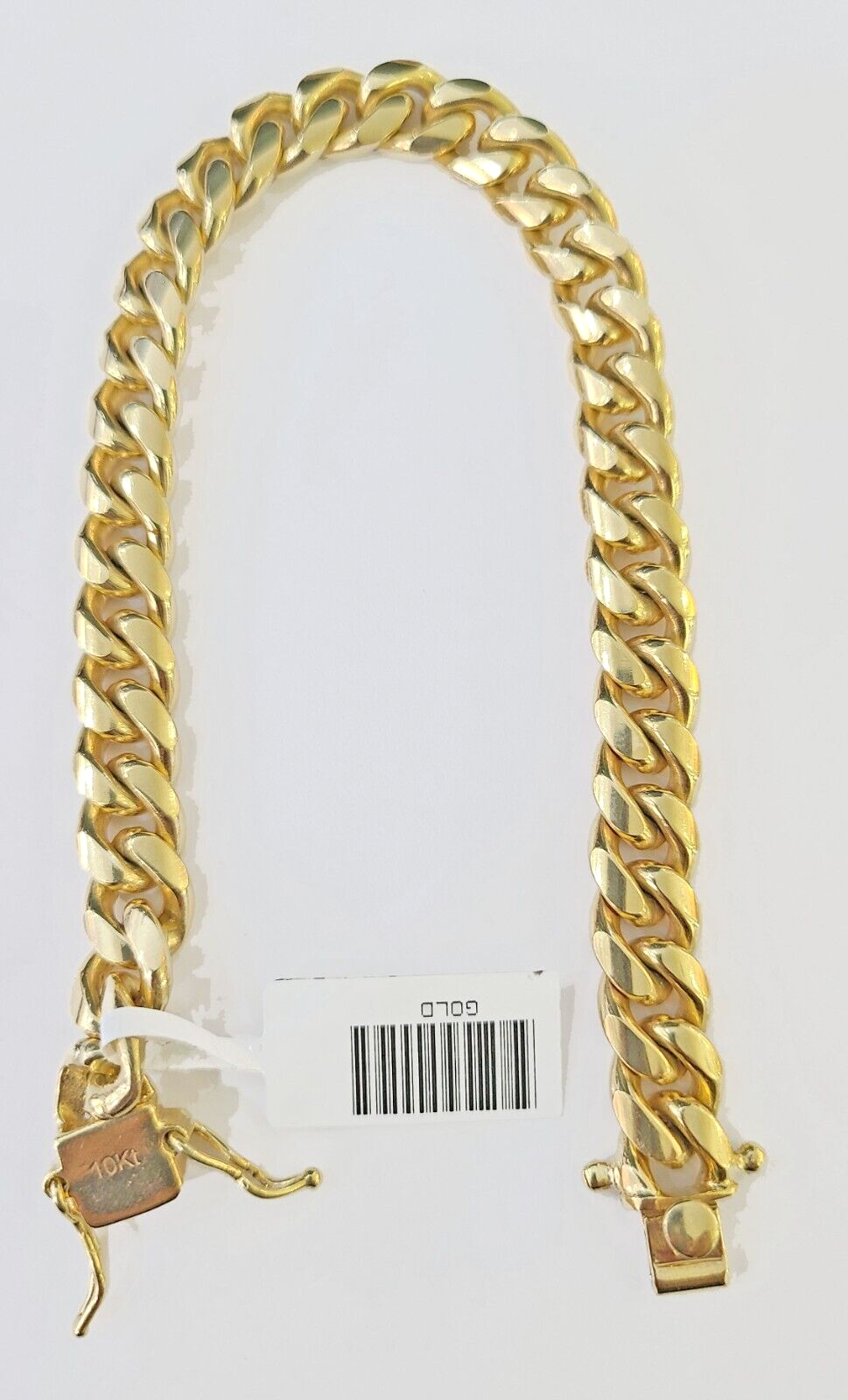10k Solid Yellow Gold Miami Cuban Bracelet Size 8.5mm 8inches Men Women