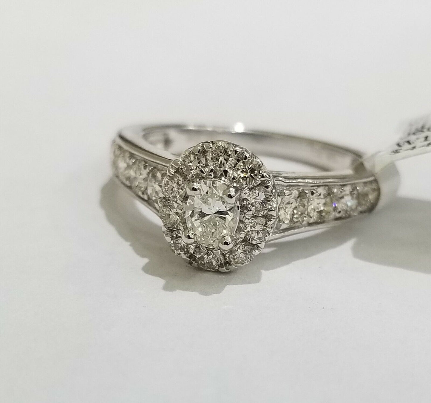 REAL 14k White Gold 1.34 CT Diamonds Ladies Ring Women Size 7 Engagement Wedding