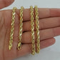 REAL 10k Rope Chain 4mm 22" Necklace Yellow Gold Diamond Cut Men Women