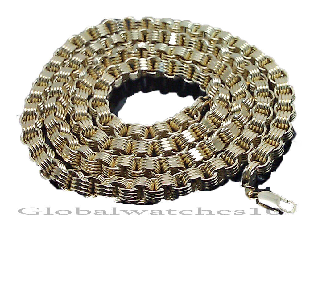 10K Yellow Gold Mens Necklace Byzantine Chain 28" Inch 10MM