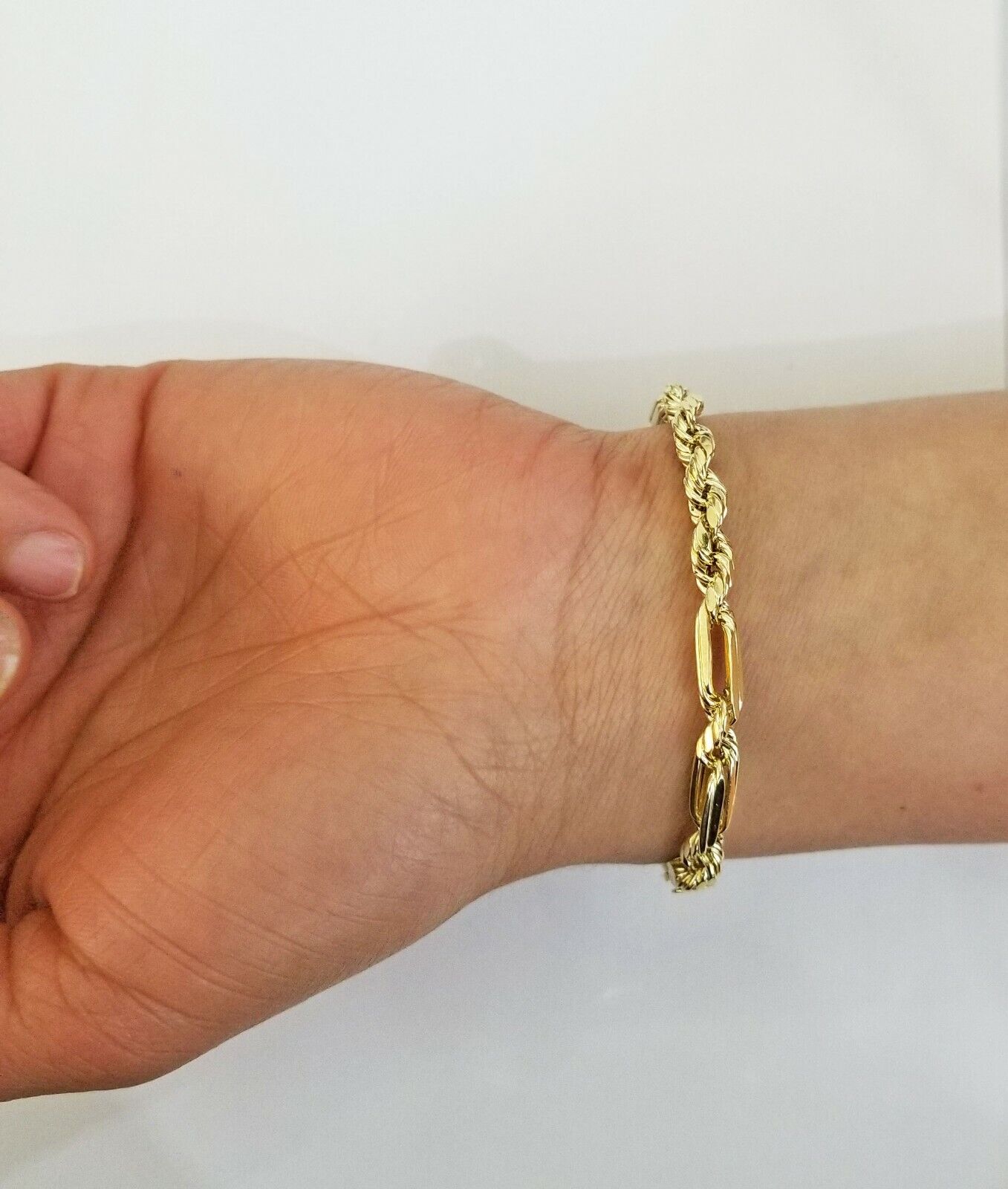 10k Yellow Gold Milano Rope Chain bracelet 8.5" 5mm real gold hand chain