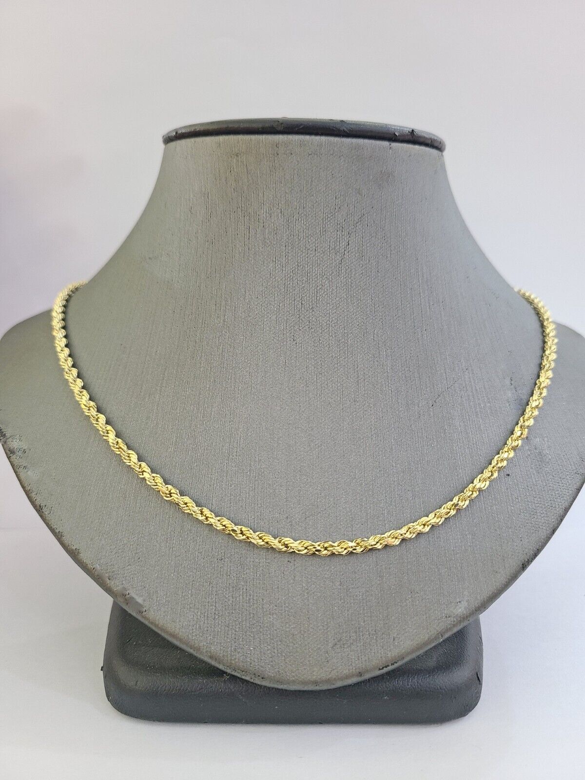 Real  14k Yellow Gold Rope Chain 3mm 20 Inches Ladies Necklace