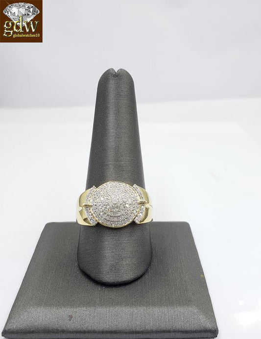 Mens REAL 10k Yellow Gold 1/3CT Natural Diamond Ring  Band SIZE 10 Casual Pinky