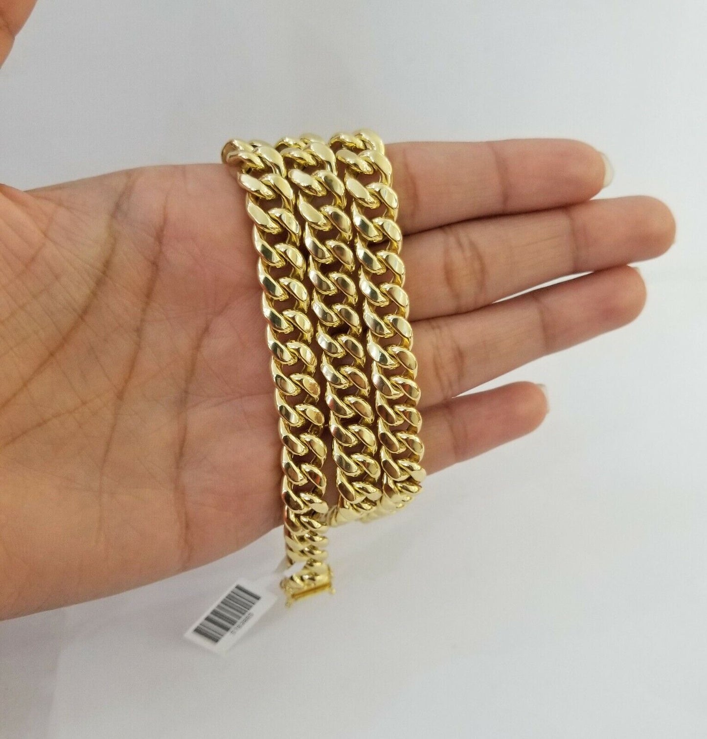 14k Yellow Gold Miami Cuban Necklace Chain 6mm-9mm,14kt Real Link Gold Chain