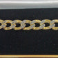 10K Yellow Gold Cuban Curb Link Bracelet Diamond Cuts 8" 8mm