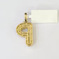 10k Yellow Gold Diamond Letter "P" Initial Alphabet Charm/Pendant Real Genuine