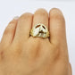 Real 10k Yellow Gold Lucky Men Ring Diamond Cut Horse Horseshoe Ring All Sizes
