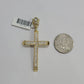 10k Yellow Gold Jesus Cross Charm Pendant 10 KT 2.5" Inch Religious Charm Real