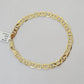 REAL 10k Yellow Gold Bracelet  6mm Anchor Mariner 8" Inch Lobster Lock