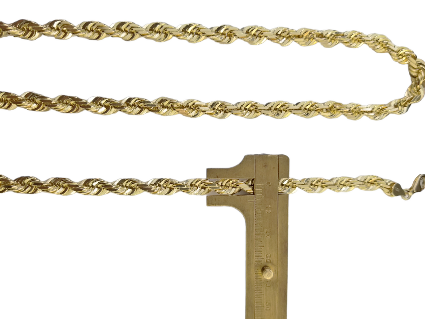 10k Gold Rope Chain For Men Necklace Diamond Cut 6mm 22 Inch SOLID On Sale