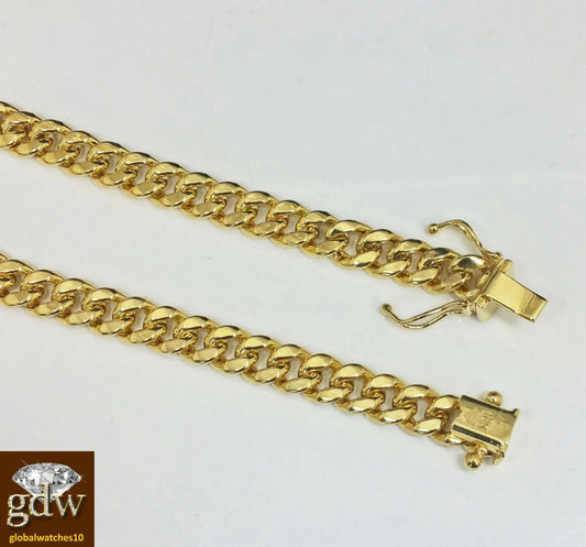 Real 10k Yellow Gold Miami Cuban Bracelet 6mm 7.5" Box Lock Strong Unisex