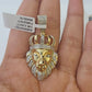 10k Lion Head Pendant Yellow Gold And Diamonds 1.5" Inch Charm