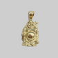 10k Yellow Gold Lucky Laughing Buddha Charm Religious Pendant Smiling