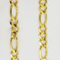Real Figaro Link Chain 14k solid yellow gold 24inch Necklace Men Women 10mm 14kt