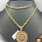 10k Gold Rope Chain Head Charm SET Necklace 26" Pendant 10kt Yellow