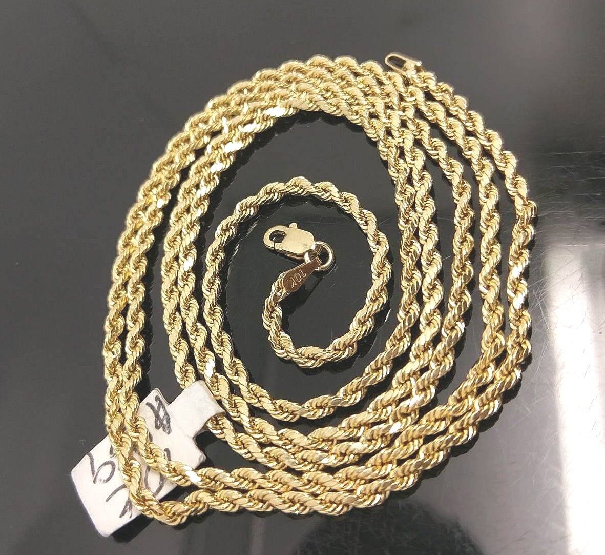 REAL 10k Gold Kids Rope Chain 16 18 20 Inch Necklace 2.5MM