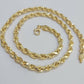 14k Yellow Gold Rope Chain Solid Necklace 6mm 28" Dimond Cut 14KT Real Gold Sale
