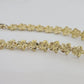 Real 10K Yellow Gold 8mm Flower Bracelet 7.5" Inch 10kt Gold