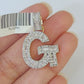 10k Yellow Gold Diamond Letter "G" Initial Alphabet Charm Pendant Real Genuine