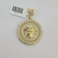 Real 10k Yellow Gold Head Charm Pendant 2" Inches Round New Charm Circular 10kt